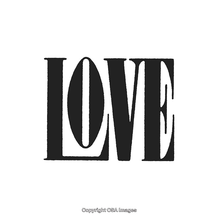 Bold Graphic Typography Art Featuring the Word 'Love' in a Stylish Design