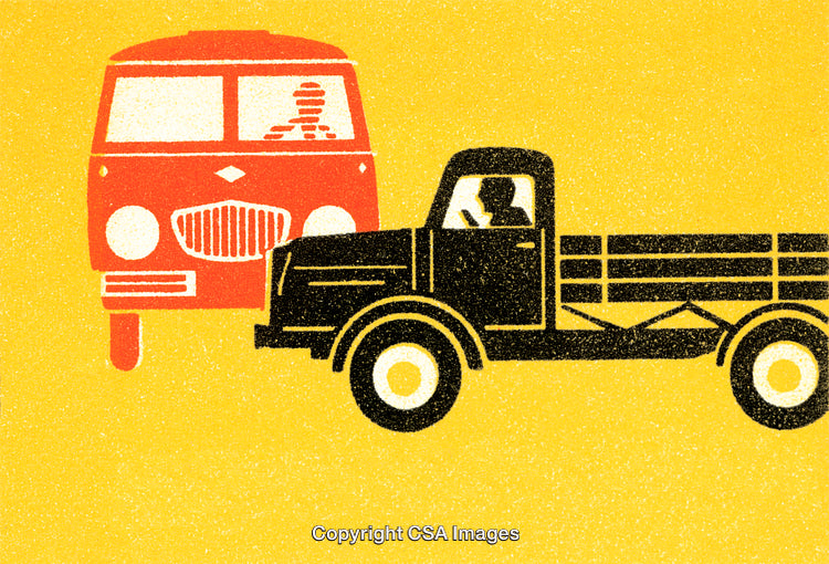 Simple Illustration Featuring Vehicles in Contrast for Conceptual Representation