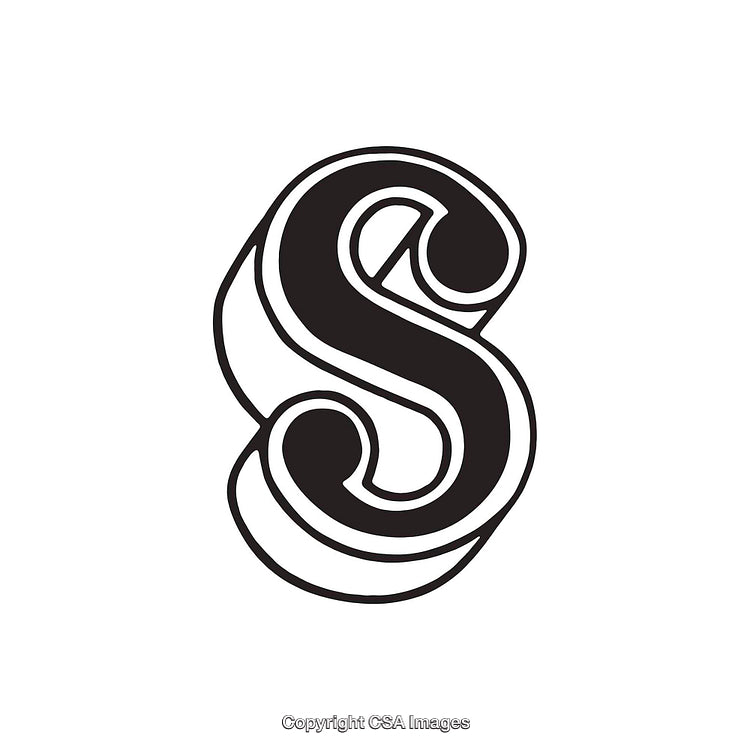 Stylized Black Letter S in Bold Modern Typography Design
