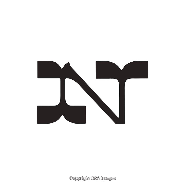 Abstract Black And White Typography Art Featuring the Letter N
