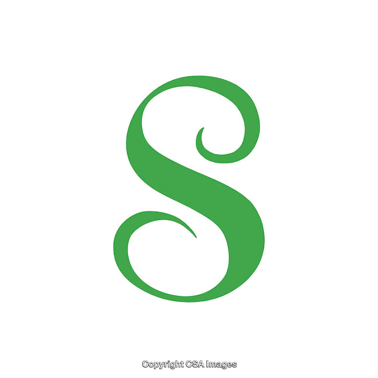 Green Stylized Letter S on a Clean White Background