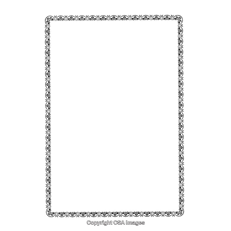 Elegant Black and White Decorative Ornamental Border Design