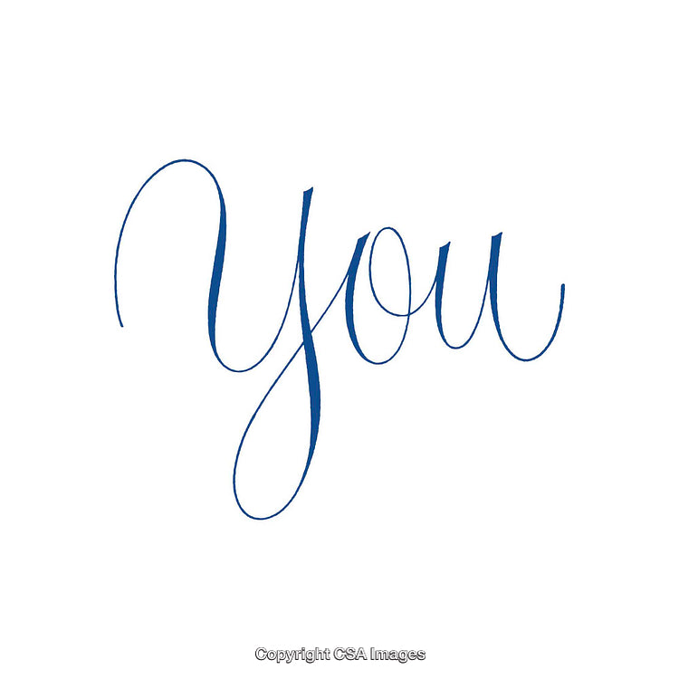 Elegant Blue Calligraphy Text on a Minimalist White Background