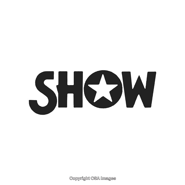 Minimalist Typography Design Featuring the Word Show with Star Symbol