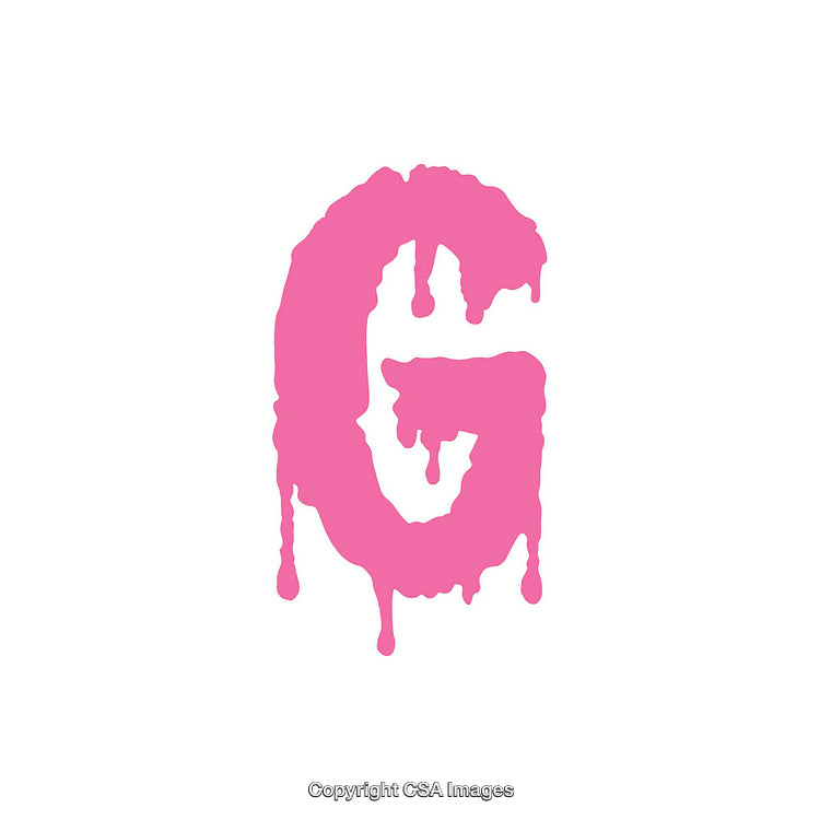 Dripping Pink Graphic Letter G on White Background