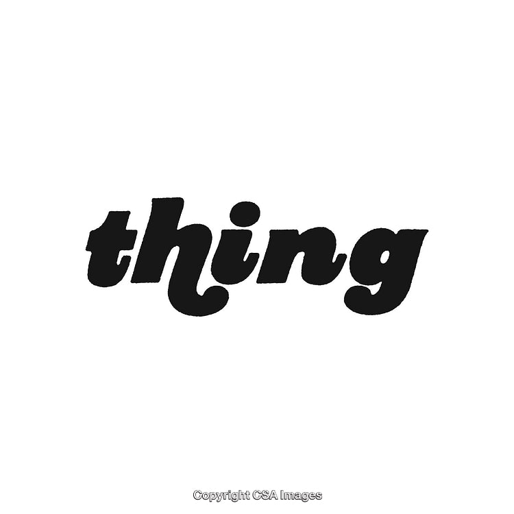 Minimalistic Black Text Reading 'Thing' in a Bold Style on White Background