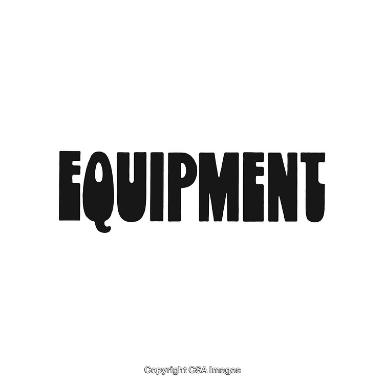 Black Equipment Text on White Background with Bold Lettering