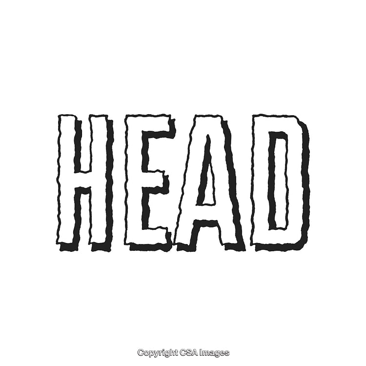 Bold Stylized Text Design Featuring the Word 'Head' in Retro Typography