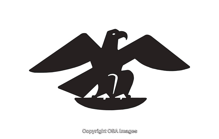 Black Silhouette of a Stylized Eagle in Minimalist Line Art Design