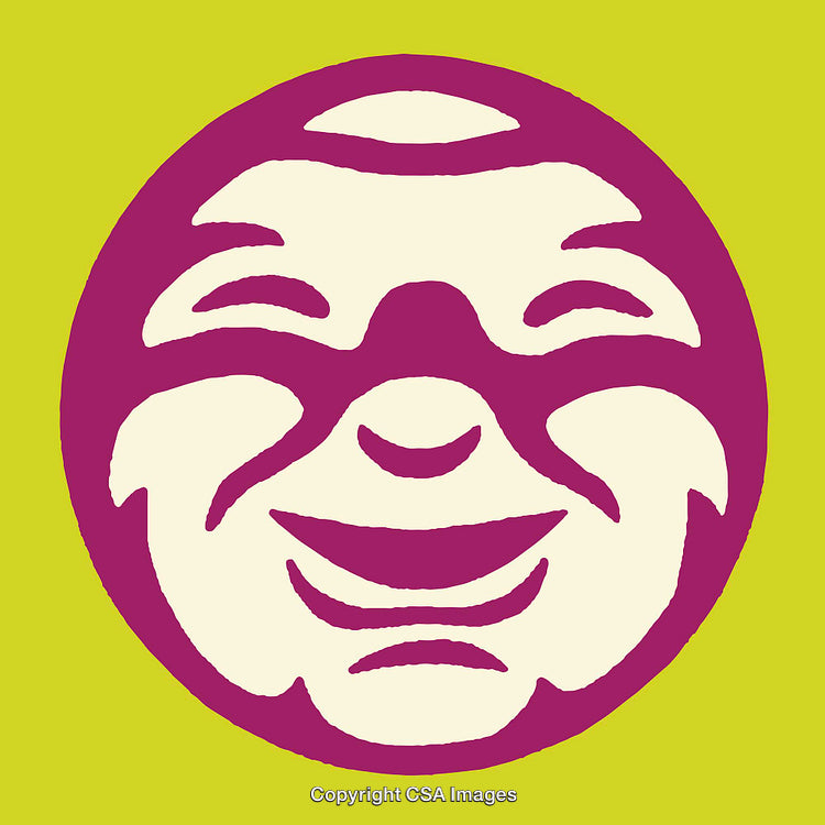 Playful Smiling Face Illustration with Bold Colors and Minimalist Design