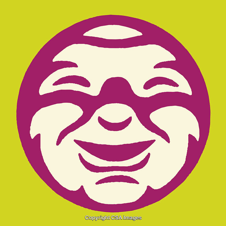 Playful Smiling Face Illustration with Bold Colors and Minimalist Design