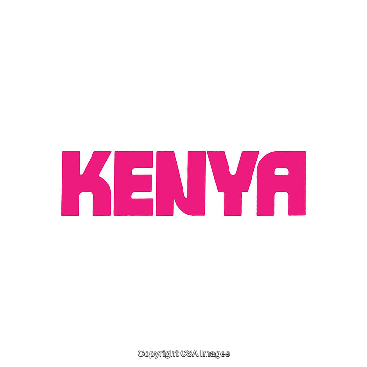 Bold Typography Displaying the Word Kenya with Vibrant Pink Color
