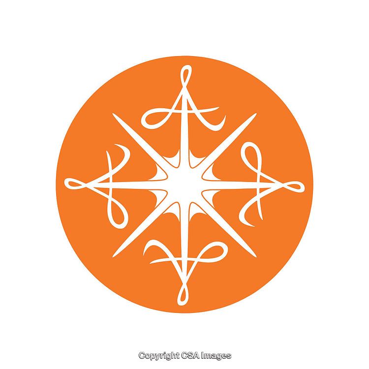 Intricate Orange Circular Design with Decorative Detail Elements