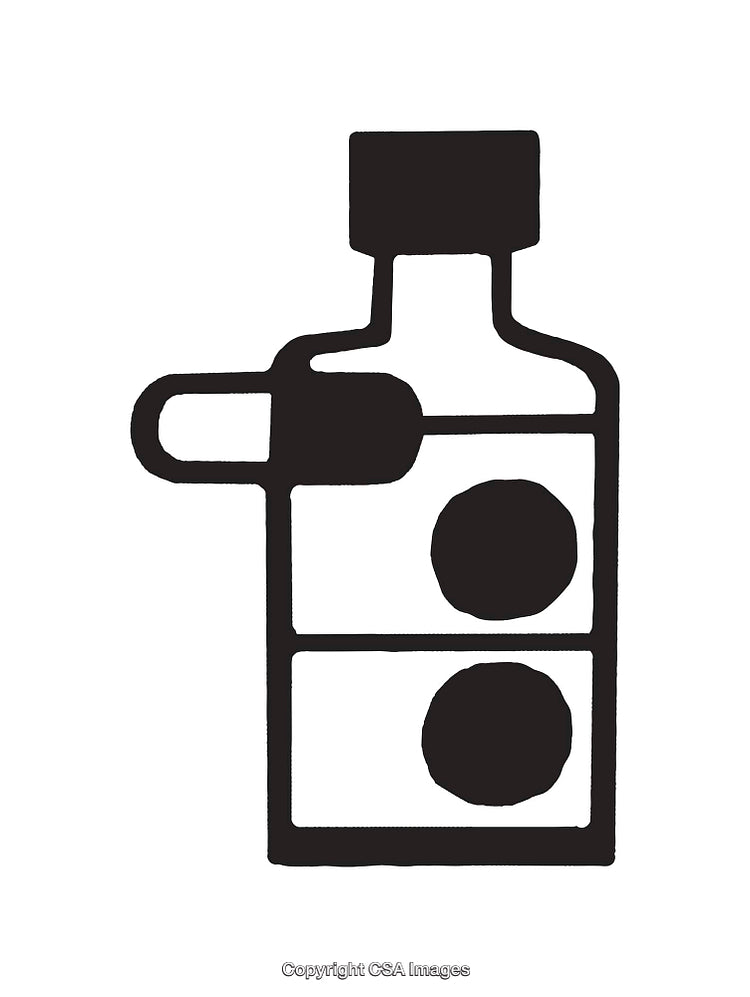 Minimalistic Black and White Icon of a Container with Two Compartments