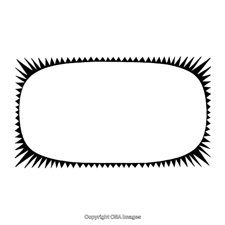 Black and White Oval Border with Sharp Edge Detailing