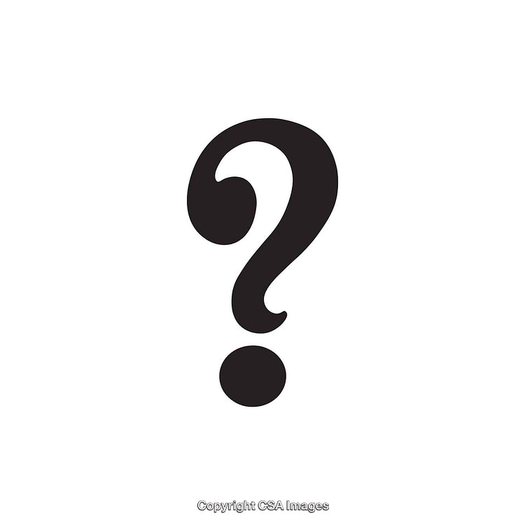 Ornate Black Question Mark Symbol on a White Background
