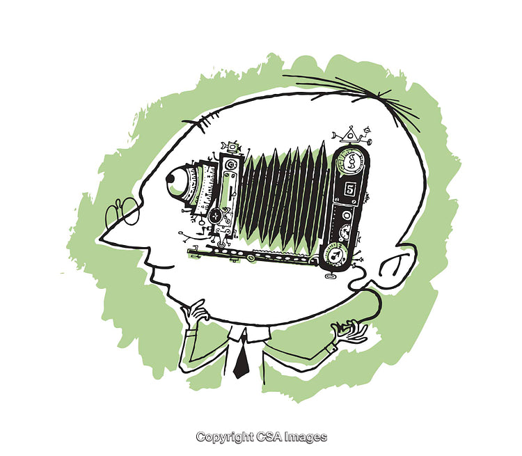 Surreal Art of Camera Mechanism Inside a Human Head
