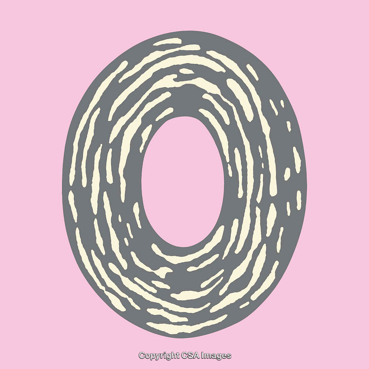Stylized Letter O Displayed on a Pastel Pink Background