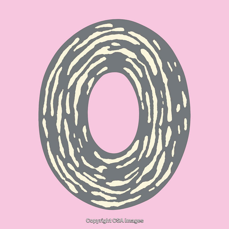 Stylized Letter O Displayed on a Pastel Pink Background
