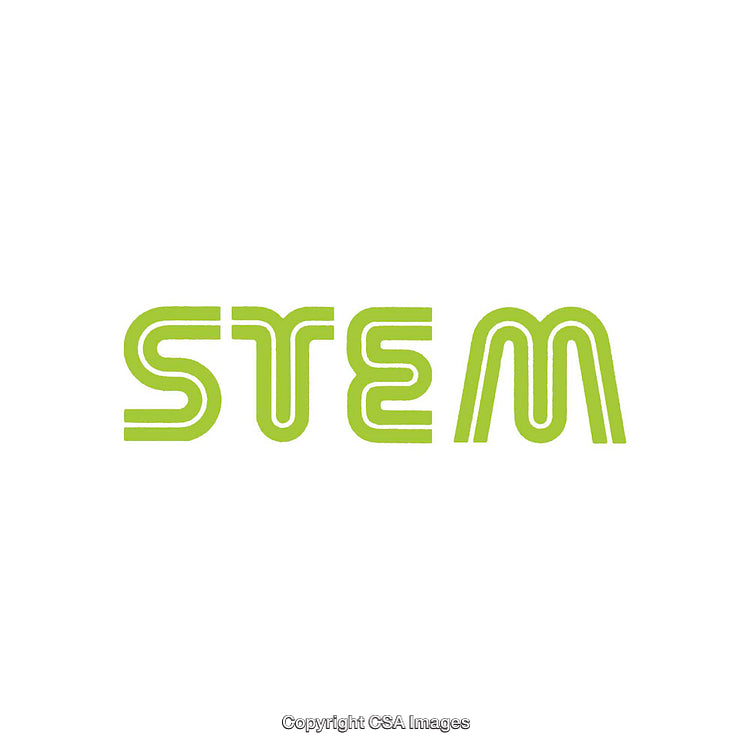 Green STEM Logo Text on a White Background