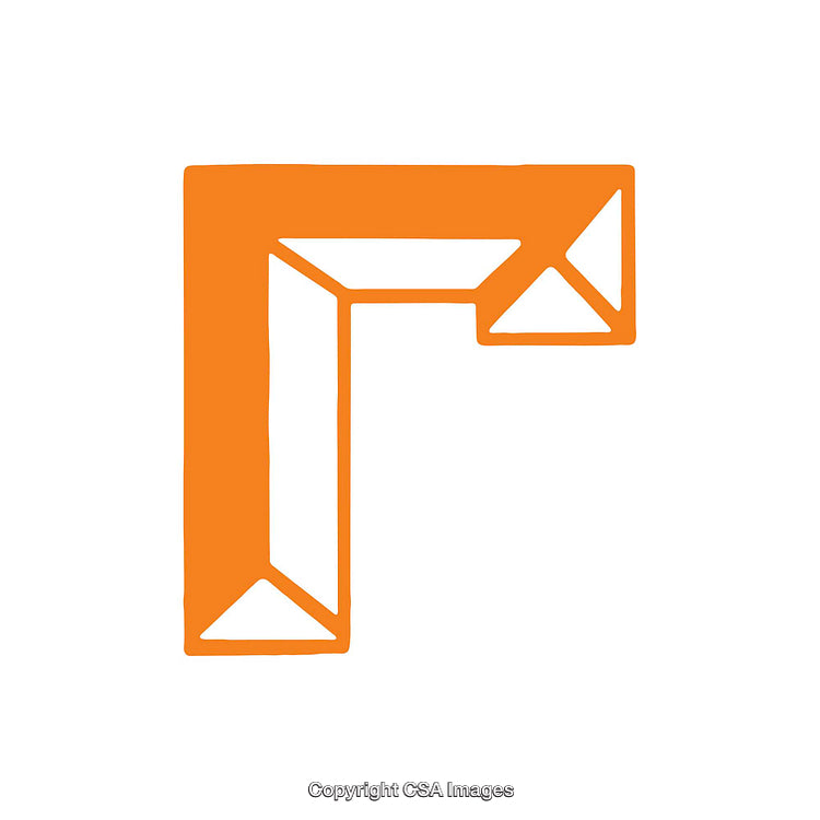 Illustration Featuring Geometric Representation of a Greek Gamma symbol in Bold Colors
