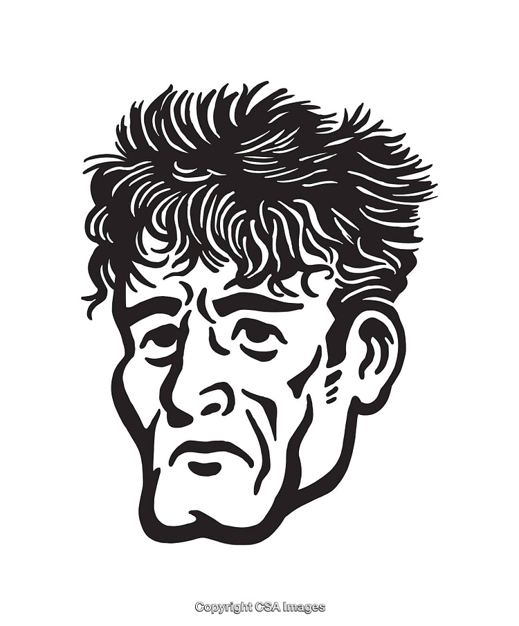 Black and White Line Art Drawing of a Male Face