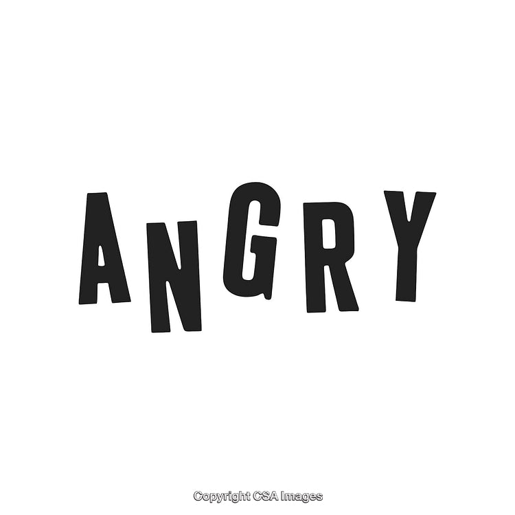 Typography Displaying the Word Angry in Bold Stylized Lettering