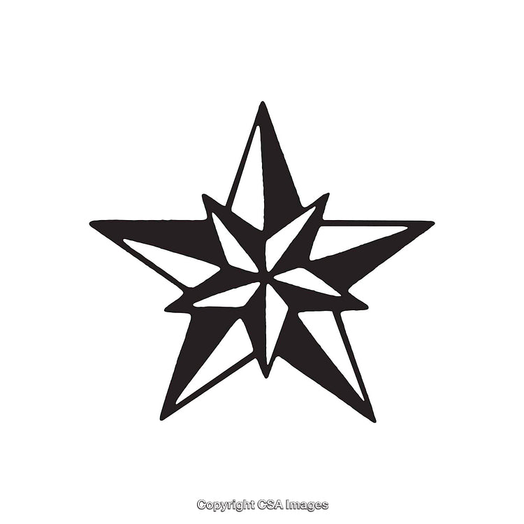 Black And White Abstract Eight-Pointed Geometric Star Shape Design