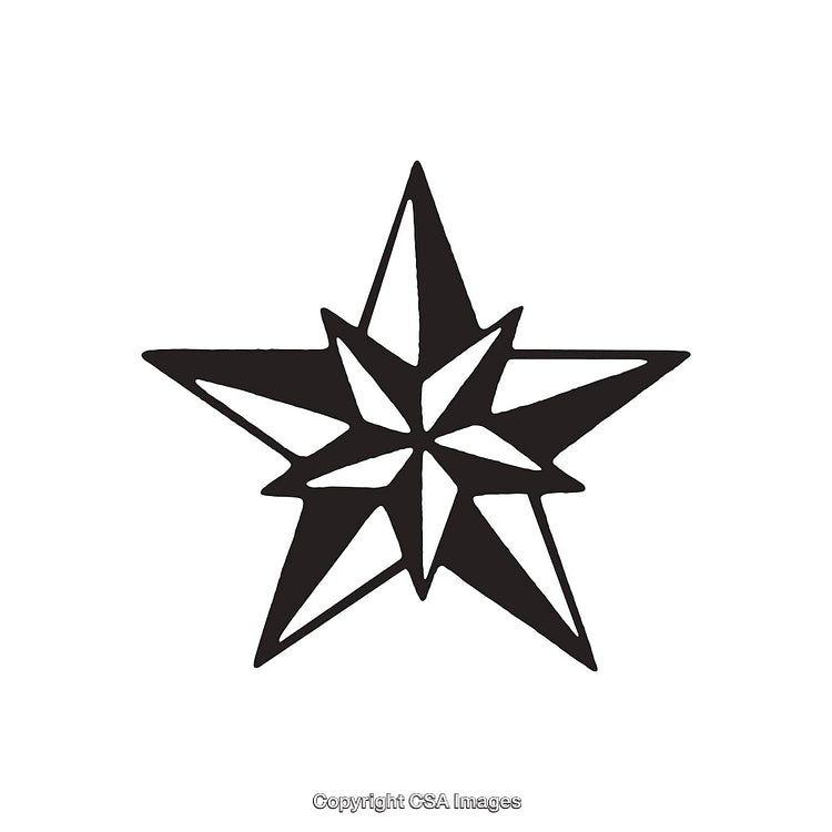 Black And White Abstract Eight-Pointed Geometric Star Shape Design