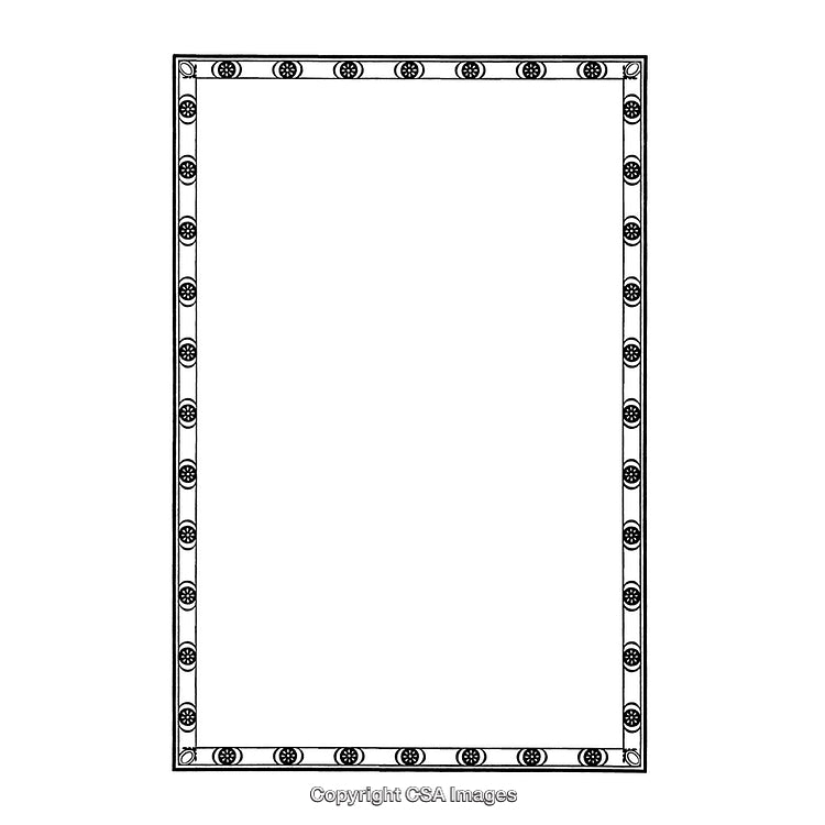 Elegant Black and White Border With Ornamental Details for Design Use