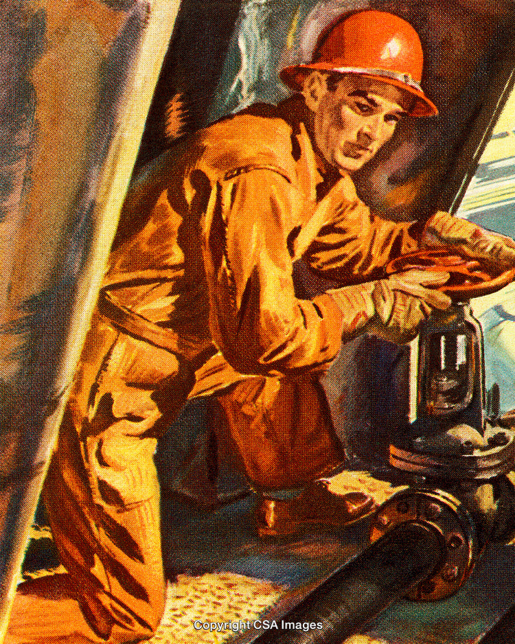 Worker Operating Machinery in Industrial Environment Wearing Protective Gear