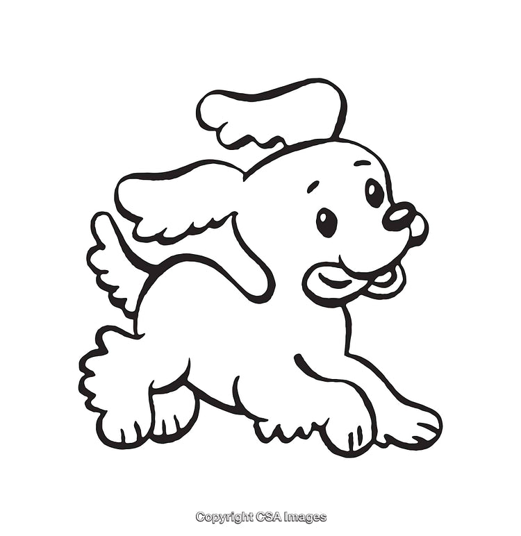 Adorable Black And White Line Art Illustration Of Playful Puppy