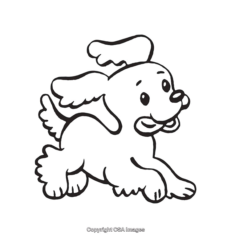Adorable Black And White Line Art Illustration Of Playful Puppy