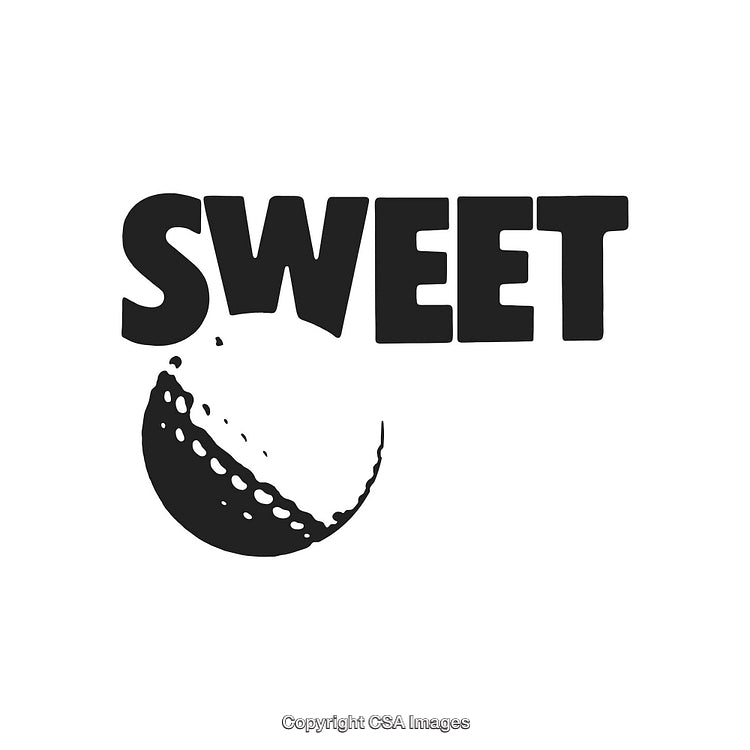 Creative Sweet Typography Design with Bold Letters and Artistic Details