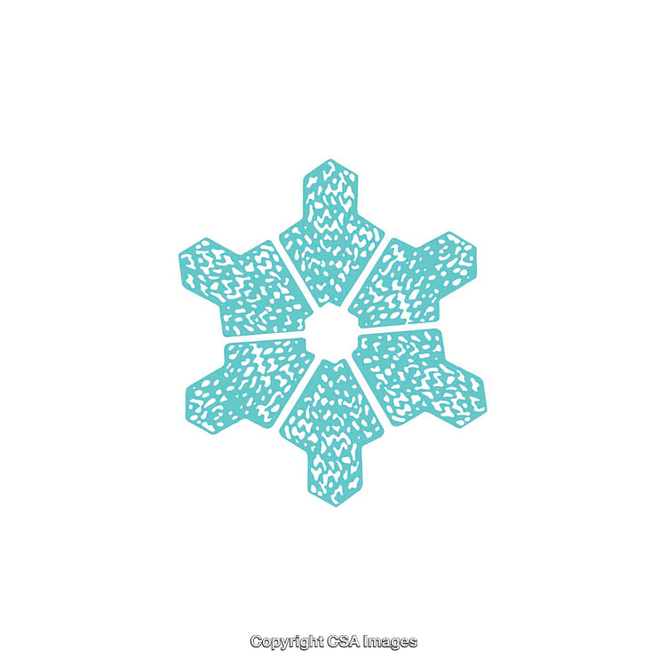 Abstract Blue Snowflake Shape On White Background