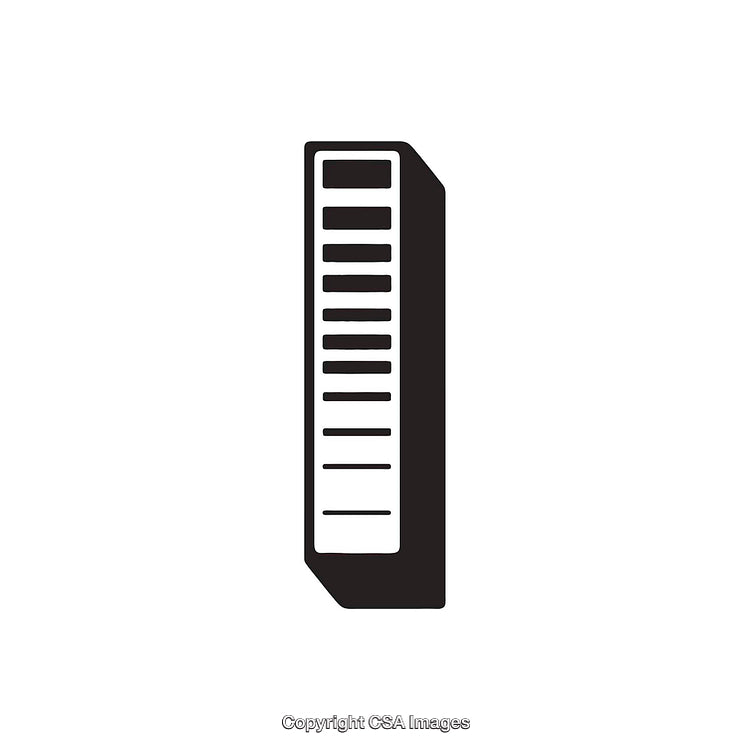Black And White Minimalistic Illustration of the Number One Symbol
