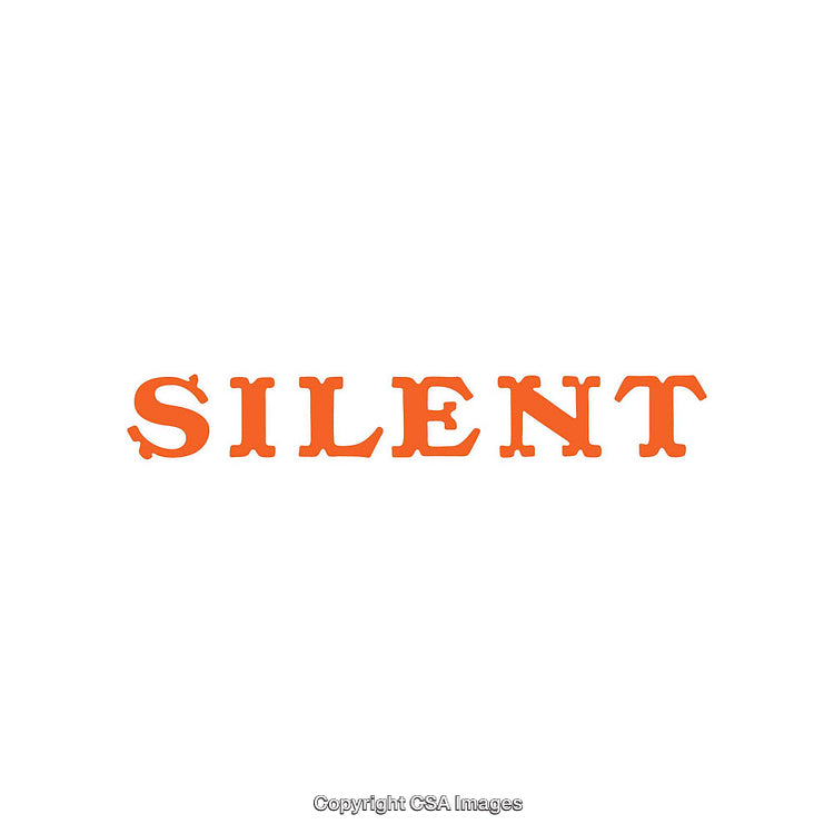 Minimalist Typography Image Featuring the Word Silent in Orange Letters