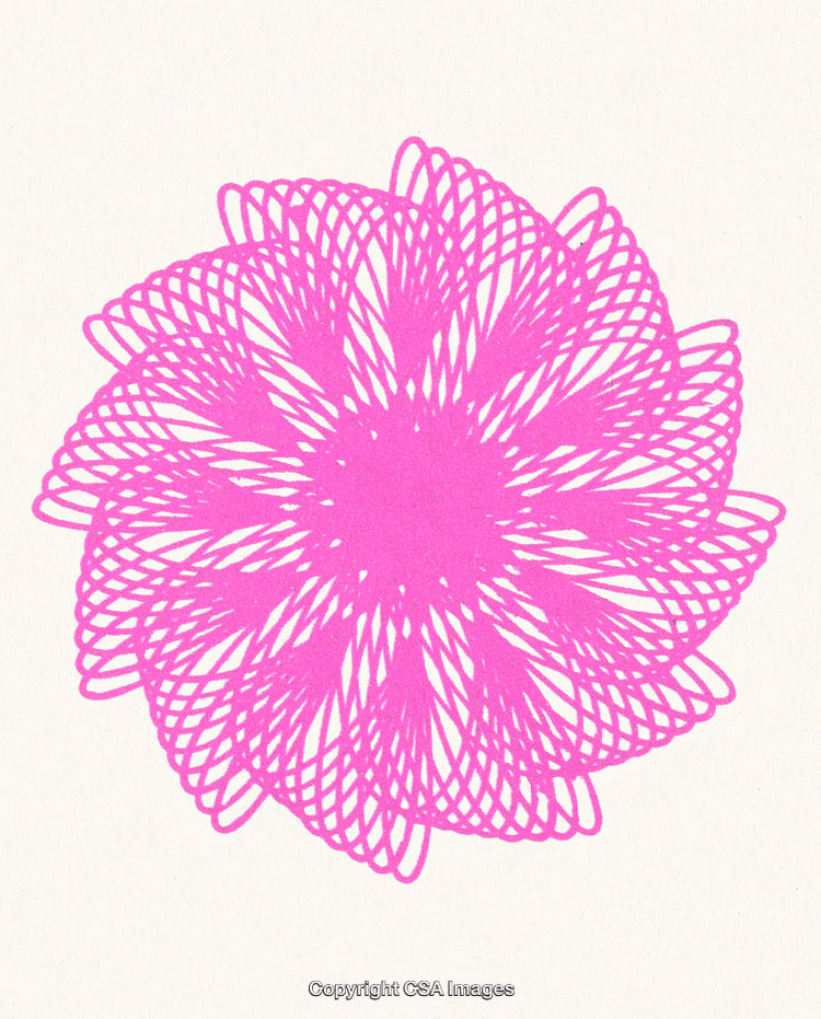 Intricate Pink Geometric Pattern Resembling a Mandala or Spirograph Design