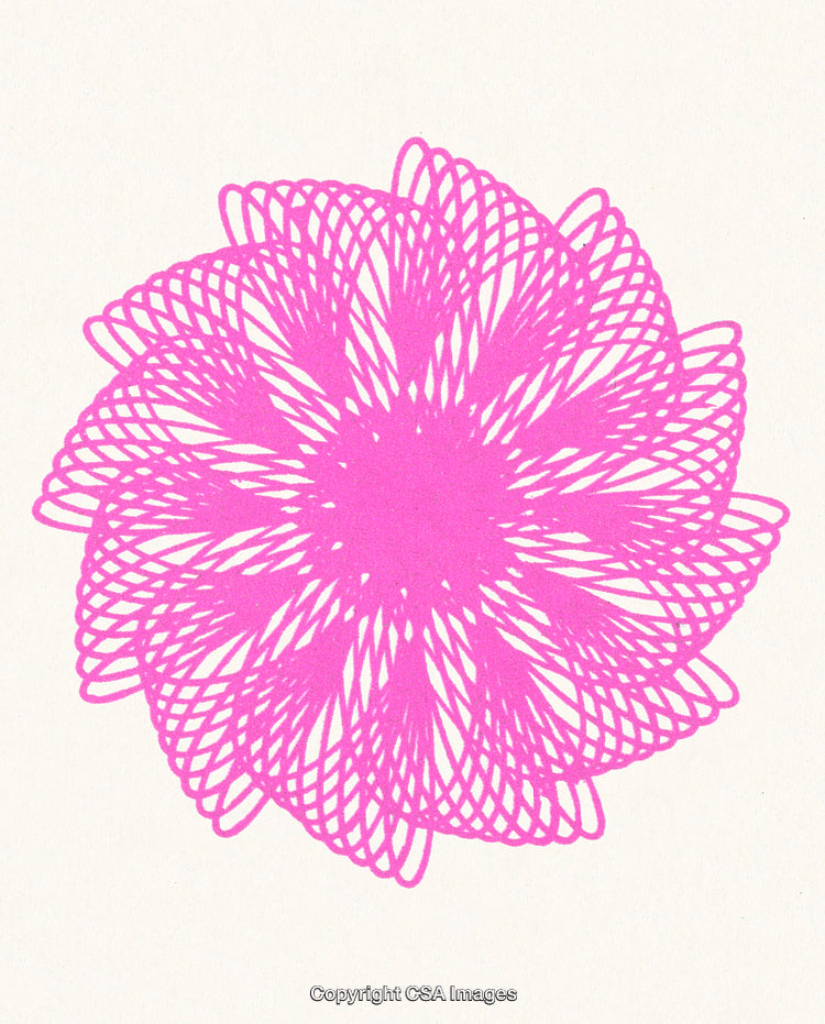 Intricate Pink Geometric Pattern Resembling a Mandala or Spirograph Design