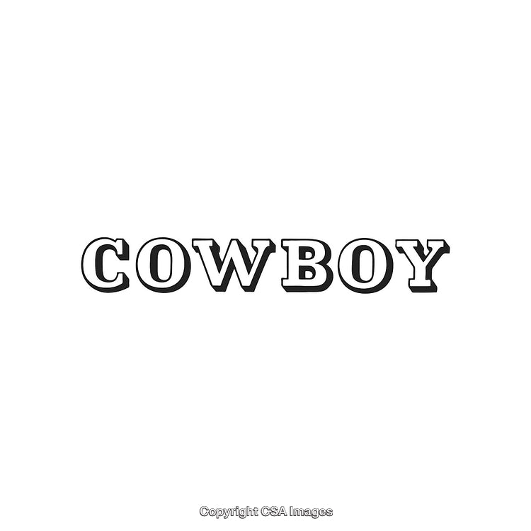 Western Typography Featuring the Word Cowboy in Bold Vintage Style Font