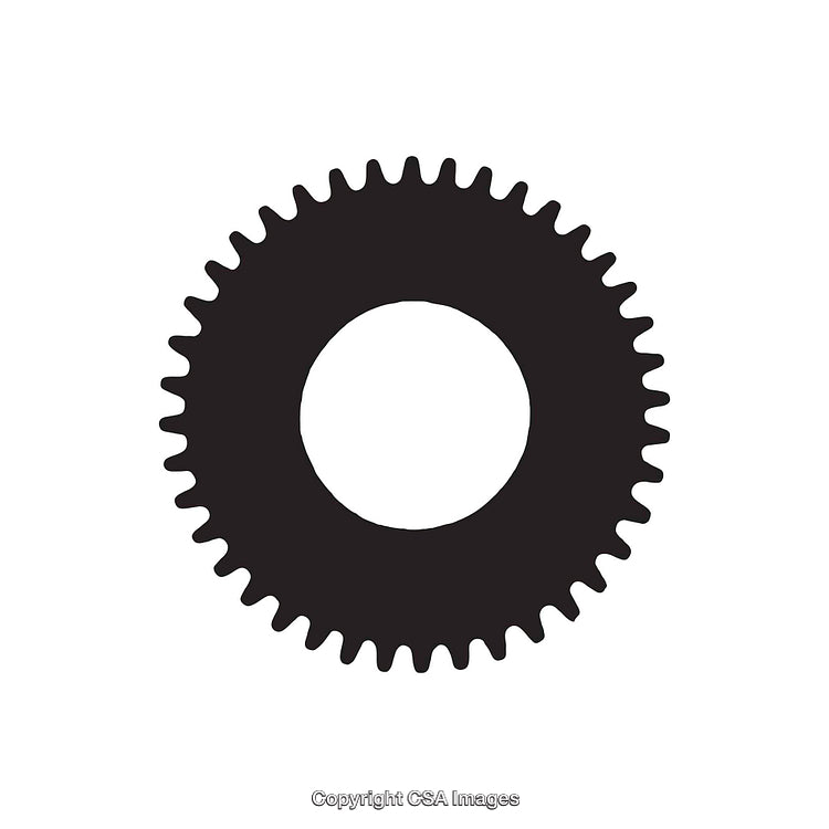 Black Gear Symbol Illustration on White Background Isolated