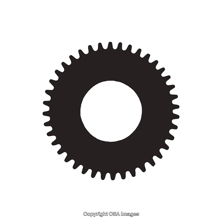 Black Gear Symbol Illustration on White Background Isolated
