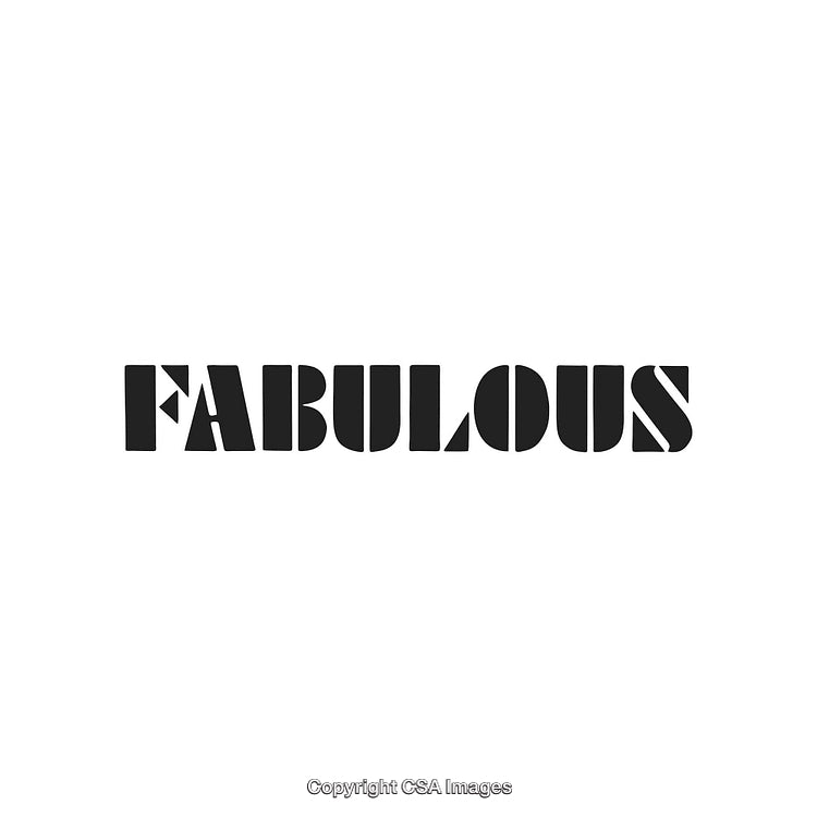 Stylish Bold Black Typography of the Word 'Fabulous' on a White Background