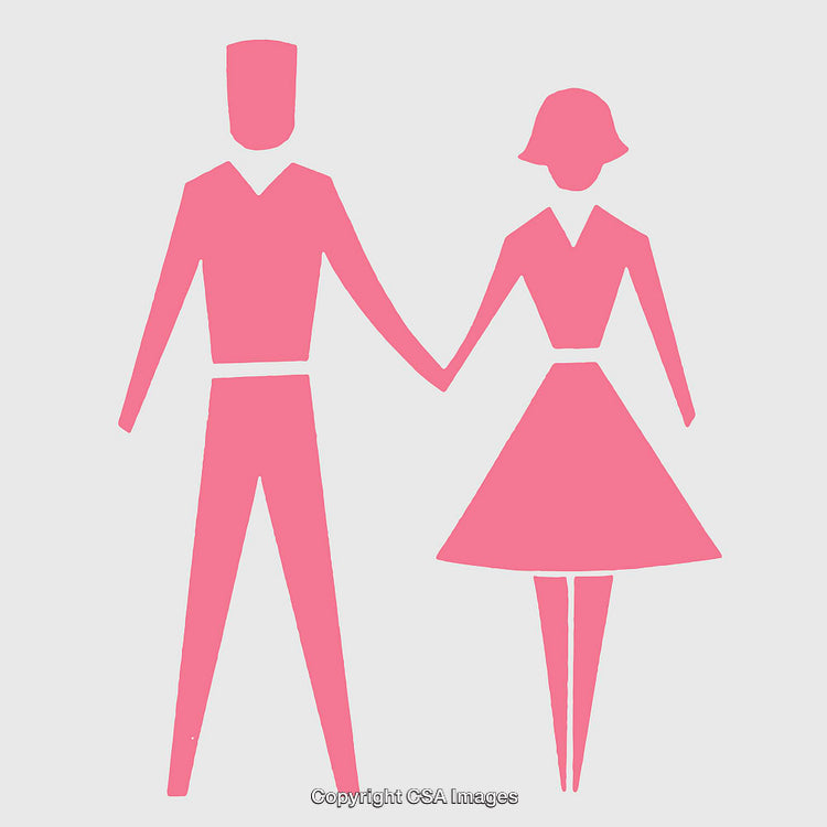 Pink Silhouette Couple Holding Hands Symbolizing Connection and Unity