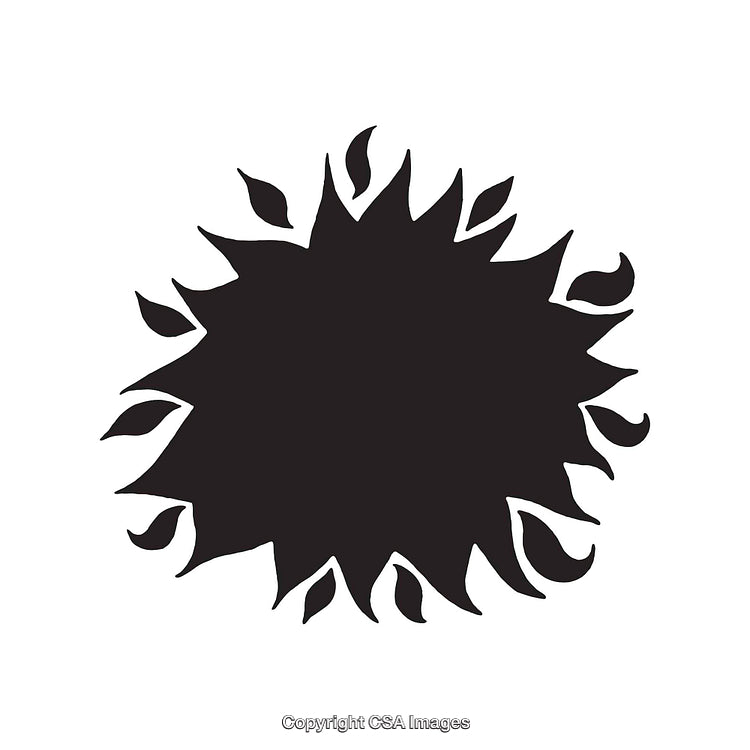 Abstract Floral Silhouette with Dynamic Black Petals on White