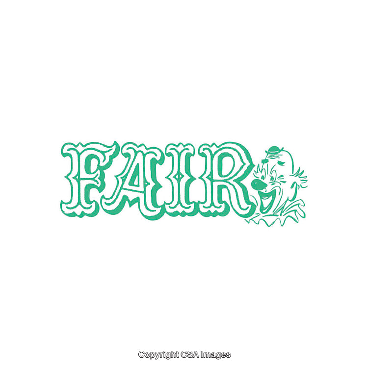 Retro Styled Fair Logo with Clown Design in Green Monotone Illustration