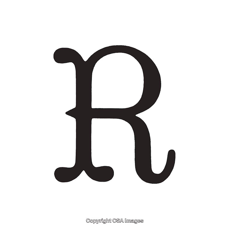 Artistic Representation of the Letter R in Decorative Typography Style