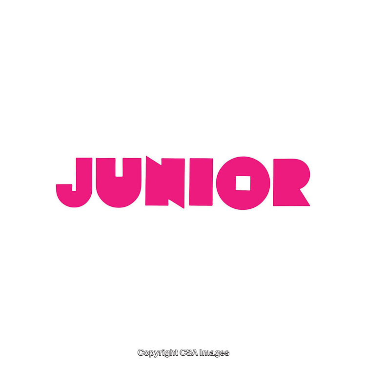 Bold Pink Typography Design Featuring the Word Junior on White Background