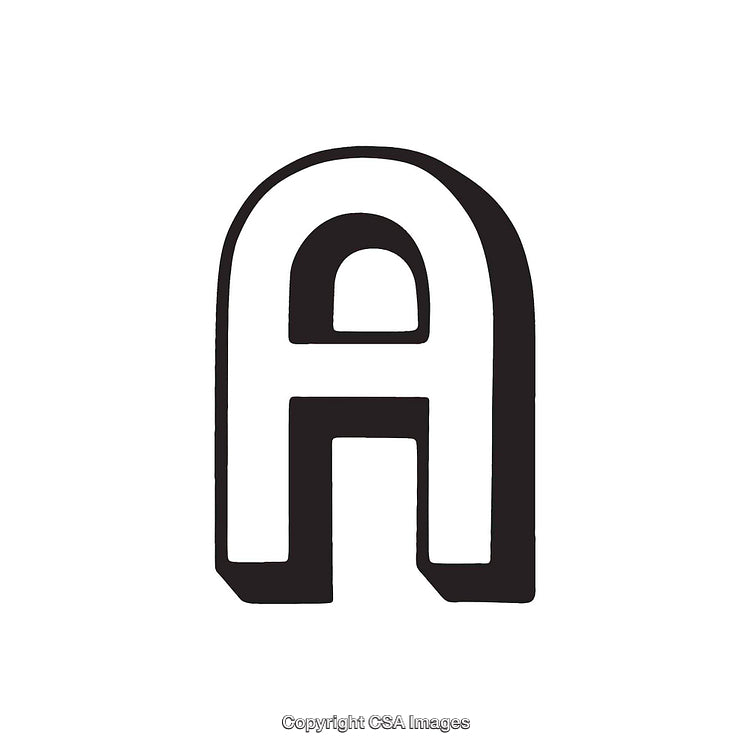 Bold Black And White Letter A Illustration On White Background