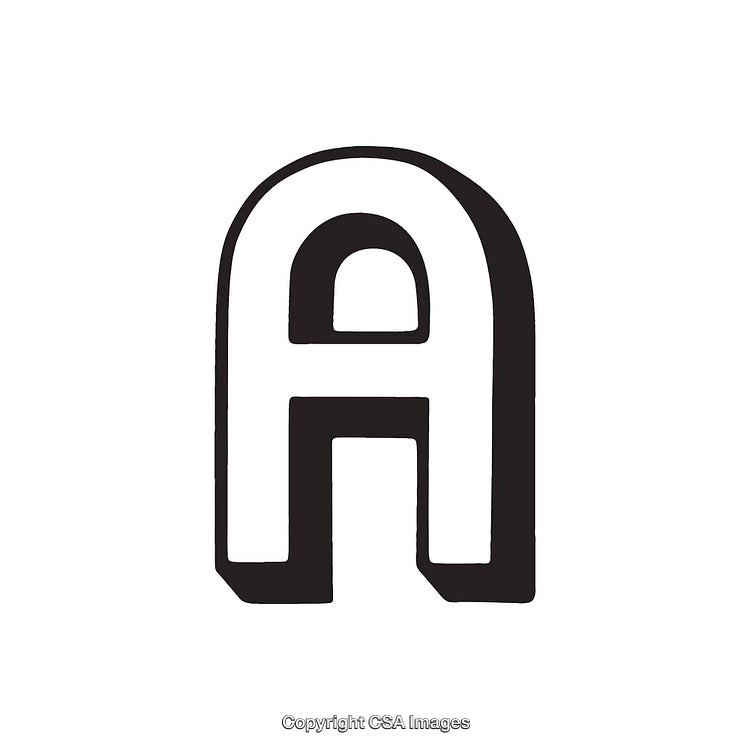 Bold Black And White Letter A Illustration On White Background